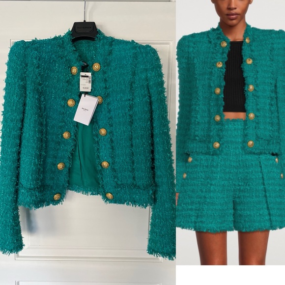 Brand new BALMAIN Tweed Jacket with Embossed Gold Tone Buttons - Picture 5 of 8